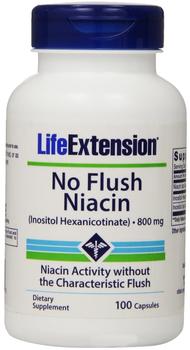 Twinlab Life Extension No-Flush Niacin 800mg, 100 Kapseln