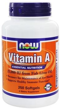 NOW Foods Vitamin A 25000 IE, 250 Kapseln