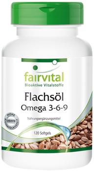 Fairvital Flachsöl Leinöl Omega-3-6-9 Kapseln (120 Stk.)