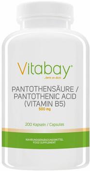 Vitabay Pantothensäure (Vitamin B5) Magensaftresistent 500 mg 200 Kaps