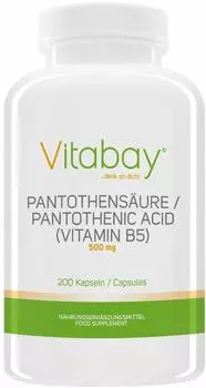 Vitabay Pantothensäure (Vitamin B5) Magensaftresistent 500 mg 200 Kaps