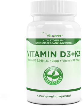 Vit4ever Vitamin D3 5000 I.E. 125µg + Vitamin K2 200µg Tabletten (180 Stk.)