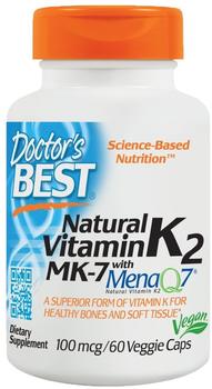 Doctors Best Doctors Best, MK-7, MenaQ7 Vitamin K2, 100 mcg, 60VCaps