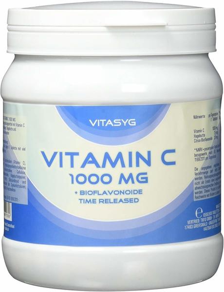 Vitasyg Vitamin C 1000 mg plus Bioflavonoide, für Immunsystem, Haut, Zähne Knorpel - 500 Tabletten, 1er Pack (1 x 650 g)