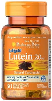 Puritans Pride Lutein 20 mg with Zeaxanthin Softgels 30 St.