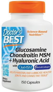 Doctors Best Glucosamine Chondroitin MSM + Hyaluronic Acid Kapseln 150 St.