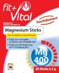 Fit + Vital Magnesium Sticks mit Cranberry Geschmack