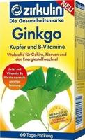 Zirkulin Ginkgo Kupfer und B Vitamine Tabletten 60 St