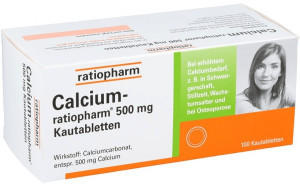 Calcium Ratiopharm 500mg Kautabletten (100 Stk.)