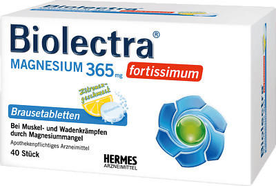 Hermes Arzneimittel Biolectra Magnesium 365 fortissimum Zitrone Brausetabletten (40 Stk.)