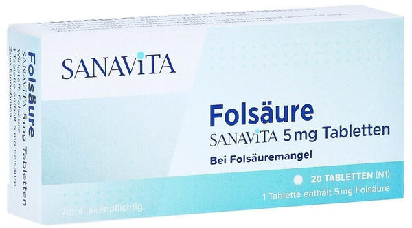 Folsäure 5mg Tabletten (20 Stk.)