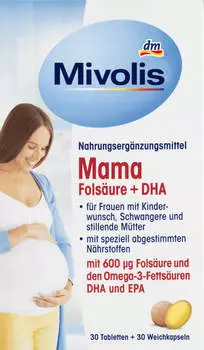 Mivolis Mama Fols&auml;ure + DHA, Tabletten 30 St&uuml;ck + Weichkapseln 30 St&uuml;ck