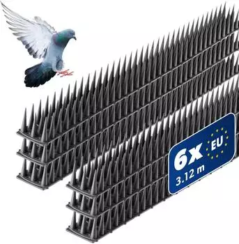 Kadax Vogelabwehr Spikes Kunststoff 3-reihig 51x4x3,5cm Anthrazit (K7619)
