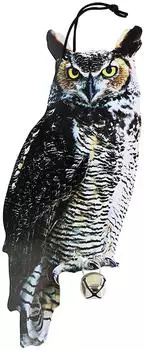 Fallen Fruits Owl hanging scarecrow