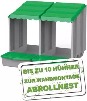 Meine Hennen Hühner Kunststoff Legenest zur Wandmontage grün/grau 51,5 x 46,5 x 56,7 cm