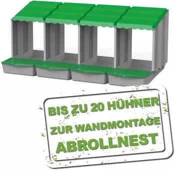 Meine Hennen Hühner Kunststoff Legenest zur Wandmontage grau/grün 51,5 x 46,5 x 112,1 cm
