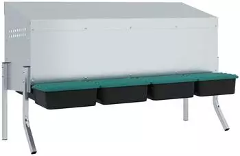vidaXL Hühner-Legenest 4 Fächer mit Beinen, verzinkter Stahl (4104905)
