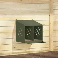 vidaXL H&uuml;hner-Nistkasten mit 2 F&auml;chern Olivgr&uuml;n Metall