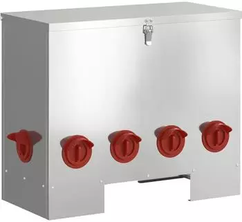 vidaXL Hühnerfütterer 60,5x29x51cm verzinkter Stahl, silber