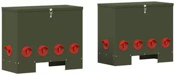 vidaXL H&uuml;hnerf&uuml;tterer 2 Stk. olivgr&uuml;n 60,5x29x51cm (879982)