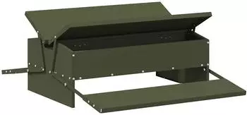 vidaXL H&uuml;hnertretfeeder olive gr&uuml;n 75x53x20,5cm