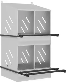 vidaXL H&uuml;hner-Nistkasten 4 F&auml;cher, verzinktes Metall, silber (864354)