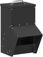 vidaXL H&uuml;hnerf&uuml;tterer Schwarz 20 x 25 x 35 cm Kaltgewalzter Stahl