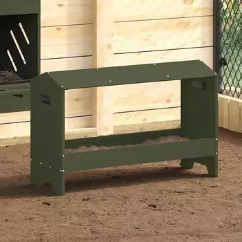 vidaXL Hühnerfütterungsrinne olive grün 81x32x53,5cm (874619)