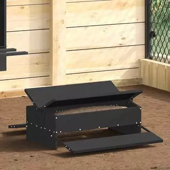 vidaXL H&uuml;hnertretfeeder, kaltgewalzter Stahl, schwarz (874675)