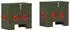 vidaXL Hühnerfütterer 40,5x25x38cm, olivgrün, 2er-Set