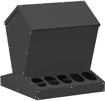 vidaXL H&uuml;hnerf&uuml;tterer 40x40x45cm kaltgewalzter Stahl, schwarz (874678)