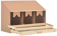 vidaXL Legenest f&uuml;r H&uuml;hner 3 F&auml;cher 93x40x65 cm Massivholz Kiefer