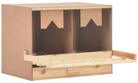 vidaXL Legenest f&uuml;r H&uuml;hner 2 F&auml;cher 63x40x45 cm Massivholz Kiefer
