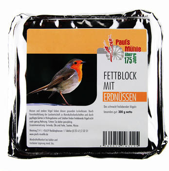 Pauls Mühle Fettblock mit Erdnüssen Vogelbuffet 300g