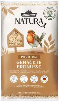 Dehner Natura Premium Wildvogelfutter gehackte Erdnüsse schalenfrei 1 kg