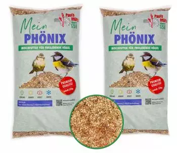 Pauls Mühle Vogelfutter ideal für Brutzeit und Aufzucht Phönix 20 kg