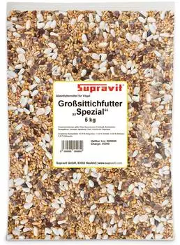 Supravit Großsittiche Spezial Alleinfutter für Ziervögel & Papageien ohne Sonnenblumenkerne 5 kg