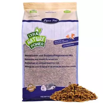 Lyra Pet Mehlw&uuml;rmer Soldatenfliegenlarven Mix getrocknet 5 kg