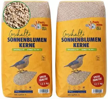 Pauls Mühle Sonnenblumenkerne geschält 2 x 12,5 kg (Ernte 2025)