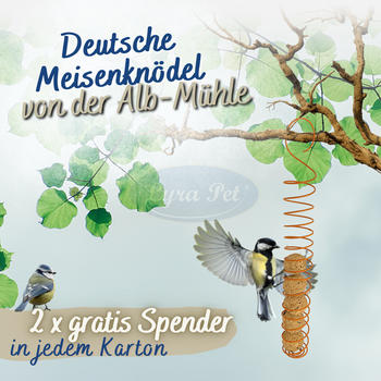 Lyra Pet Meisenknödel ALB-MÜHLE ohne Netz Vollkorn & Früchte + 2 Spender 150-Stk. (85488-003)