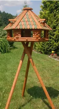 Deko Shop Hannusch Vogelhaus mit Solarbeleuchtung V13 XXL mit Ständer