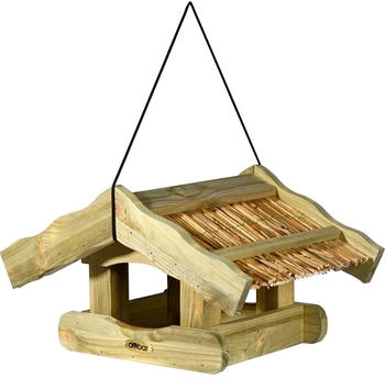 Dobar Vogelfutterhaus Saksun mit Schilfdach hängend FSC