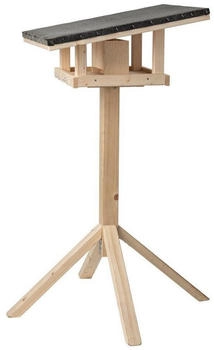 Dehner Natura Futterhaus Rofan inkl. Ständer Alpstein 129.7x84.3x84.3cm Fichtenholz/Bitumen natur/schwarz