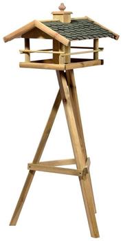 Dehner Natura Futterhaus Kaiserwinkel inkl. Ständer Ellmau 144x68x62cm Holz/Bitumen braun/grün
