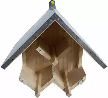 Dehner Natura Premium Wildvogel Erdnussbutterhaus Triple 24 x 16 x 16 cm Kiefernholz / Metall natur