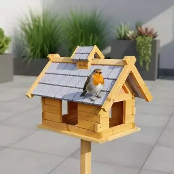 Mucola Vogelhaus 34x44x37 cm gelb/grau