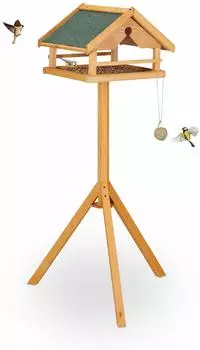 Relaxdays Vogelfutterhaus mit Ständer 120 x 62 x 55 cm Natur/grün