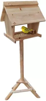 Relaxdays Vogelfutterhaus aus Tannenholz natur Hellbraun