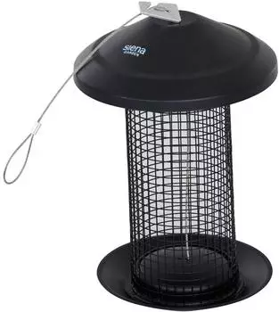 Siena Garden Vogelfuttersäule schwarz Aluminium