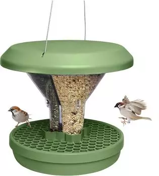 SwissInno Davos Smart Birds Vogelfutterspender mit Auffangschale Salbei